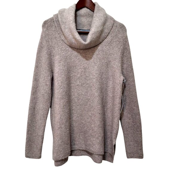 Lands End Womens M Cowl Neck Sweater Light Beige, Nylon, Wool, Alpaca Blend Cozy - Picture 1 of 8